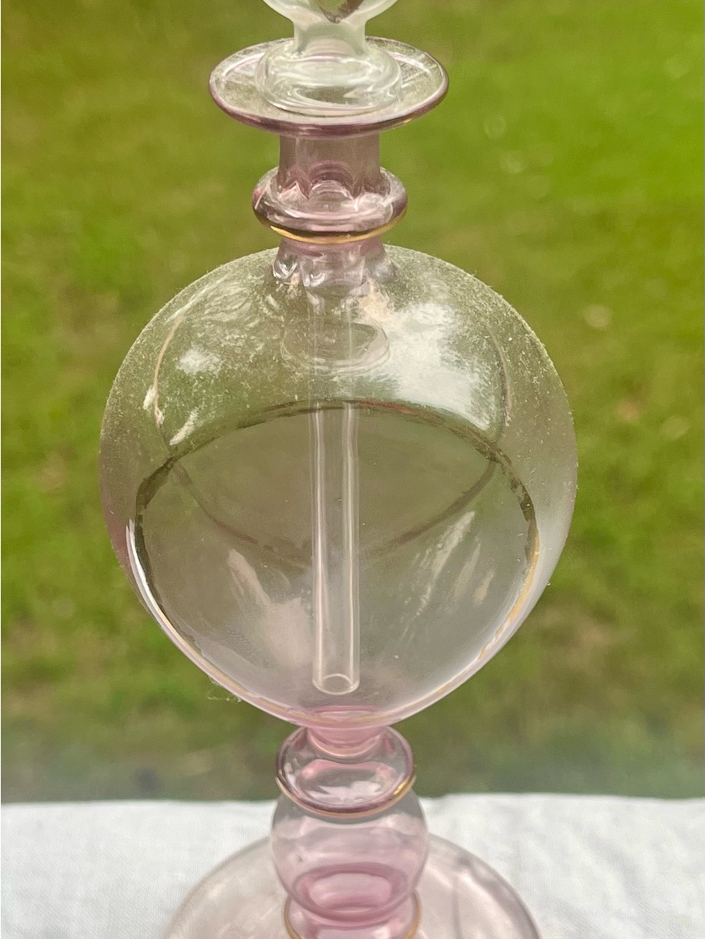 Two Purple tint Glass Decorative Perfume Bottles- Brand Unspecified